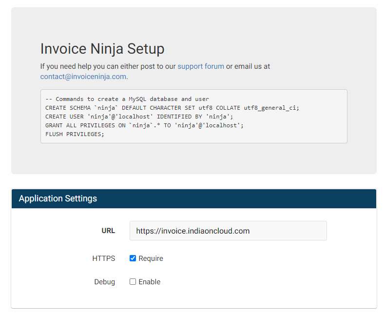 Invoice Ninja Setup 000434